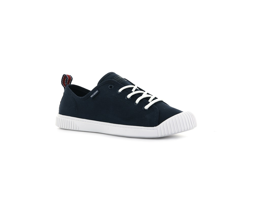 Zapatos Bajos Palladium EASY LACE CANVAS Mujer Indigo | Costa Rica-78156